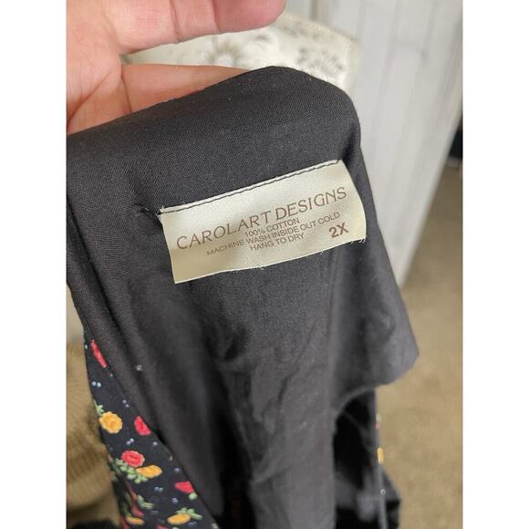 Carolart Designs Floral Sleeveless Cottage Core Teacher Dress Fun Buttons Sz 2XL - Picture 4 of 6